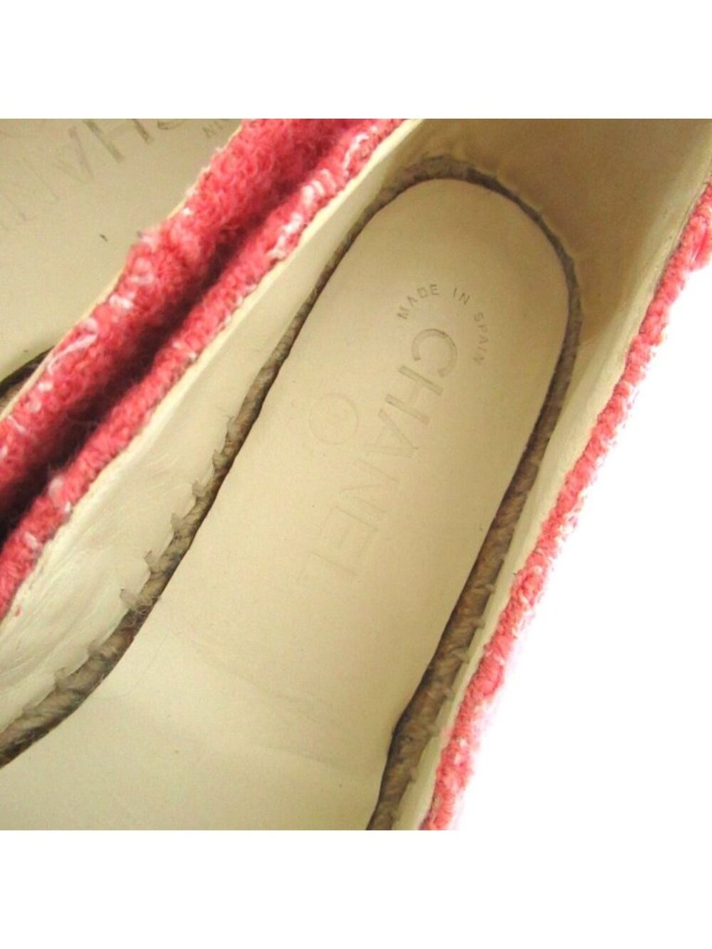 Chanel CC Logo Tweed Espadrilles Shoes Pink Black - Picture 6 of 10